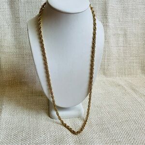 Vintage Monet Gold Tone Thick Rope Chain Necklace - Women's Jewelry